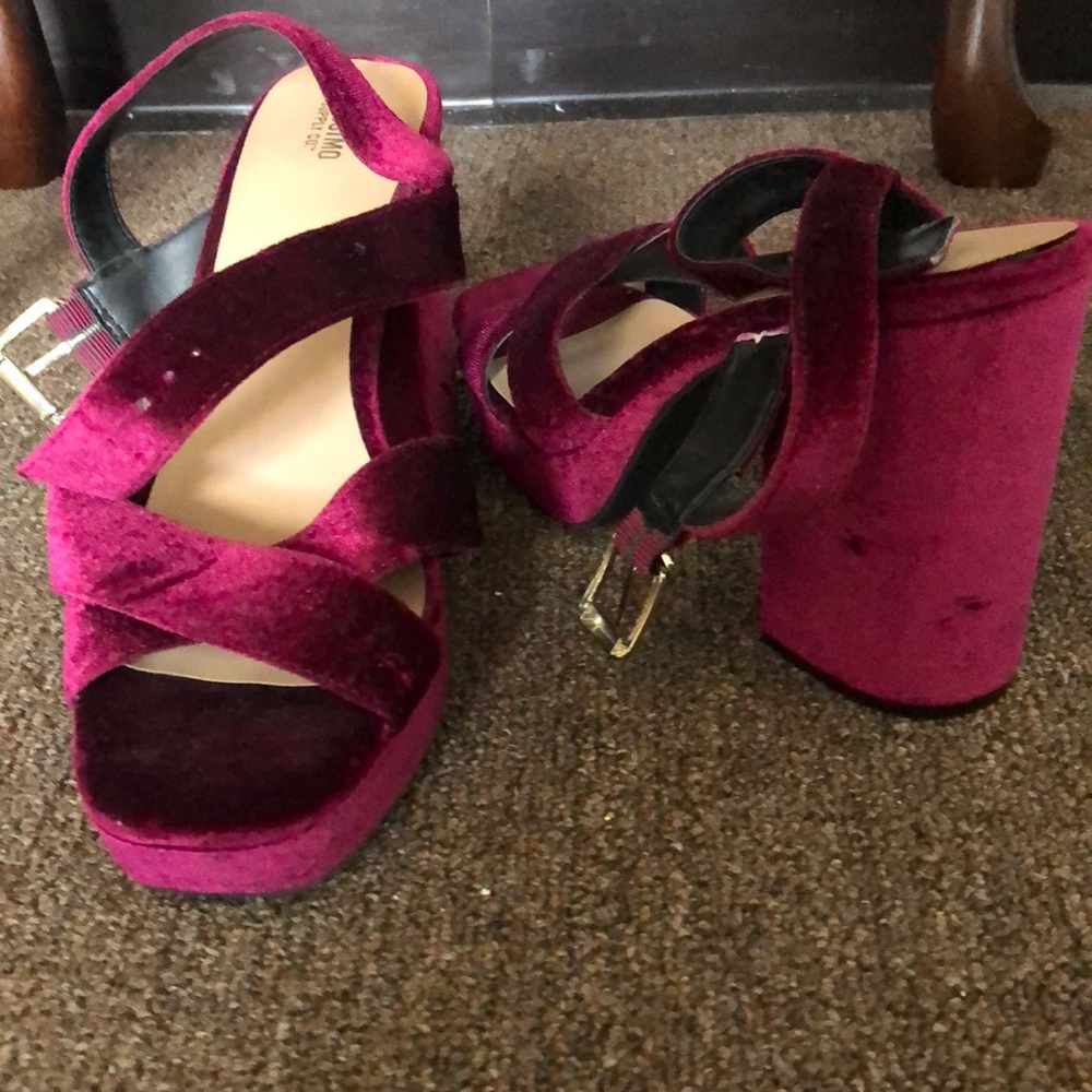 Velvet Platform Heels